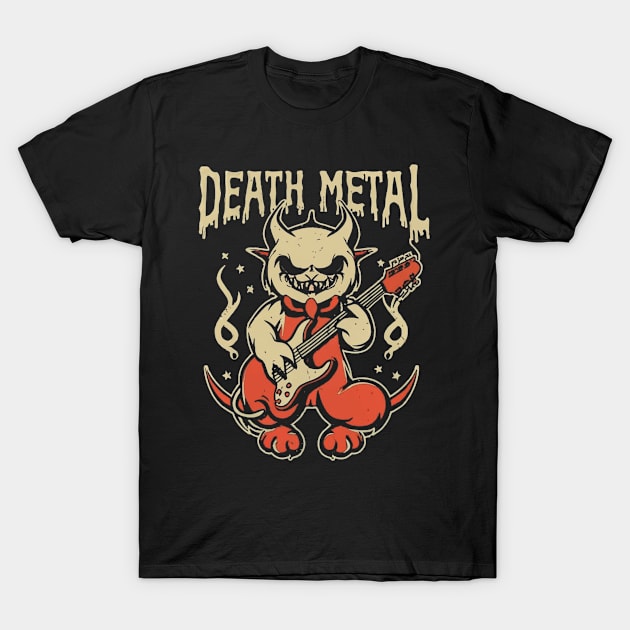 Death Metal Satanic Baphomet Cat T-Shirt by Aldrvnd